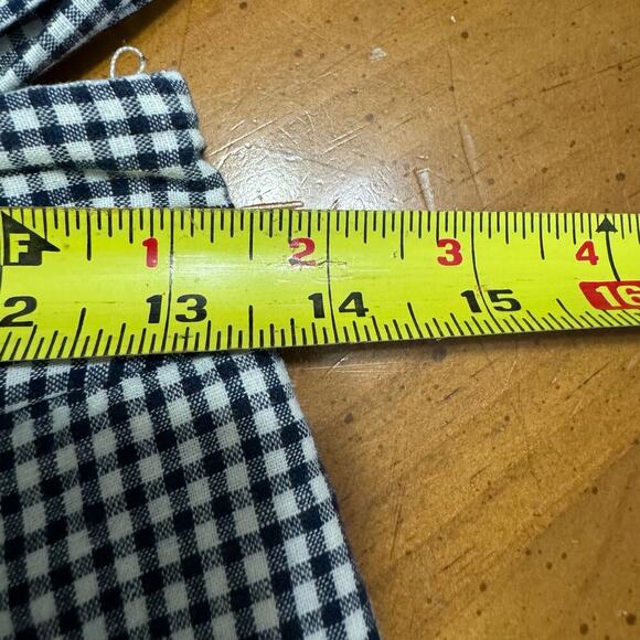 Cartonnier By Anthropologie Gingham Trouser Pants Tie Waist White Black Size 2 - Picture 13 of 14